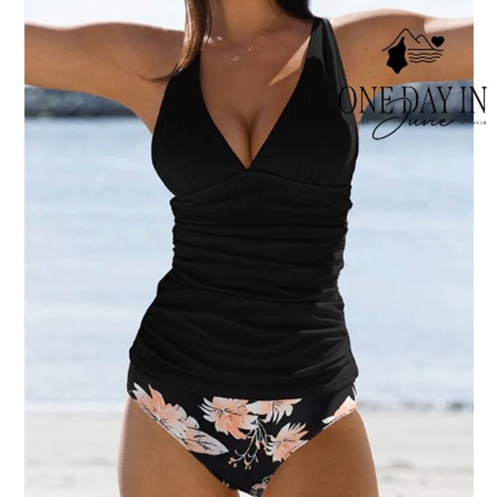 Beachsissi V Front High Waist Bikini Swimsuit Size L
